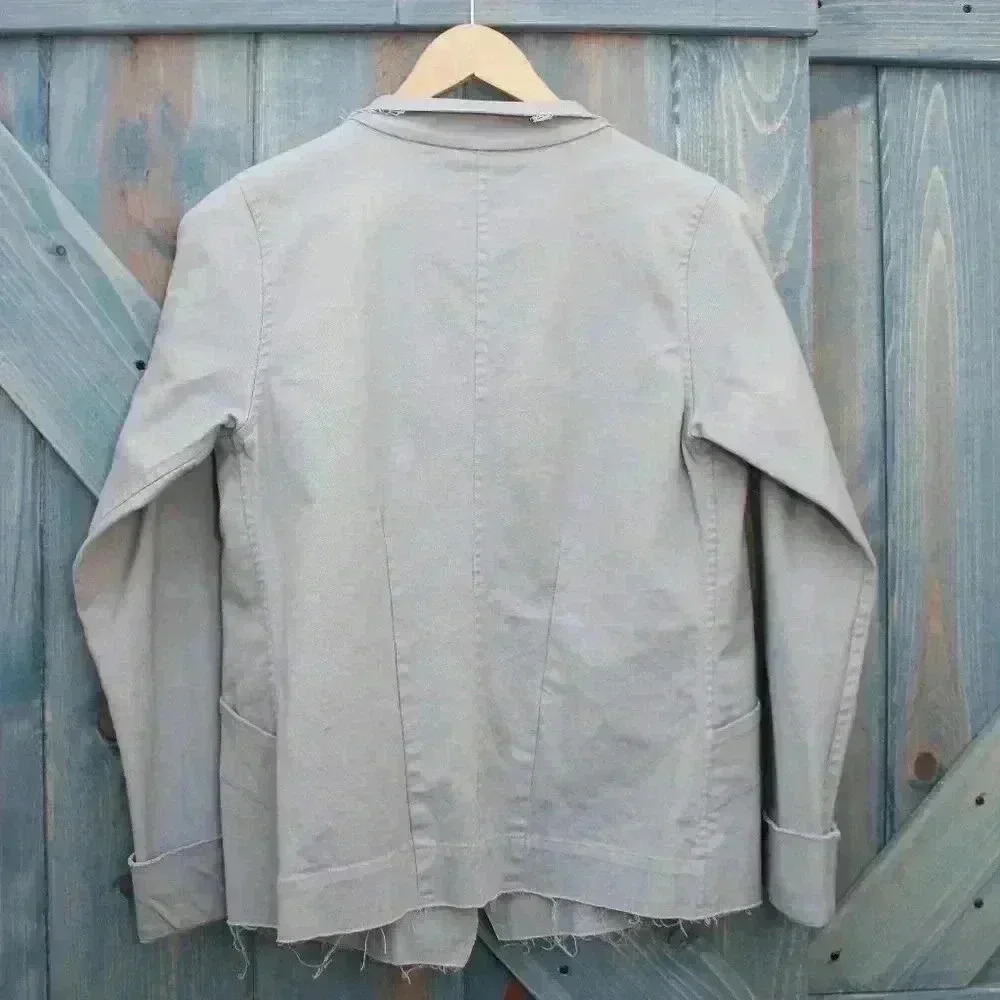 Robin Lane Canvas Friday Grey Jacket Size 1 Small 6 8 - Picture 12 of 13